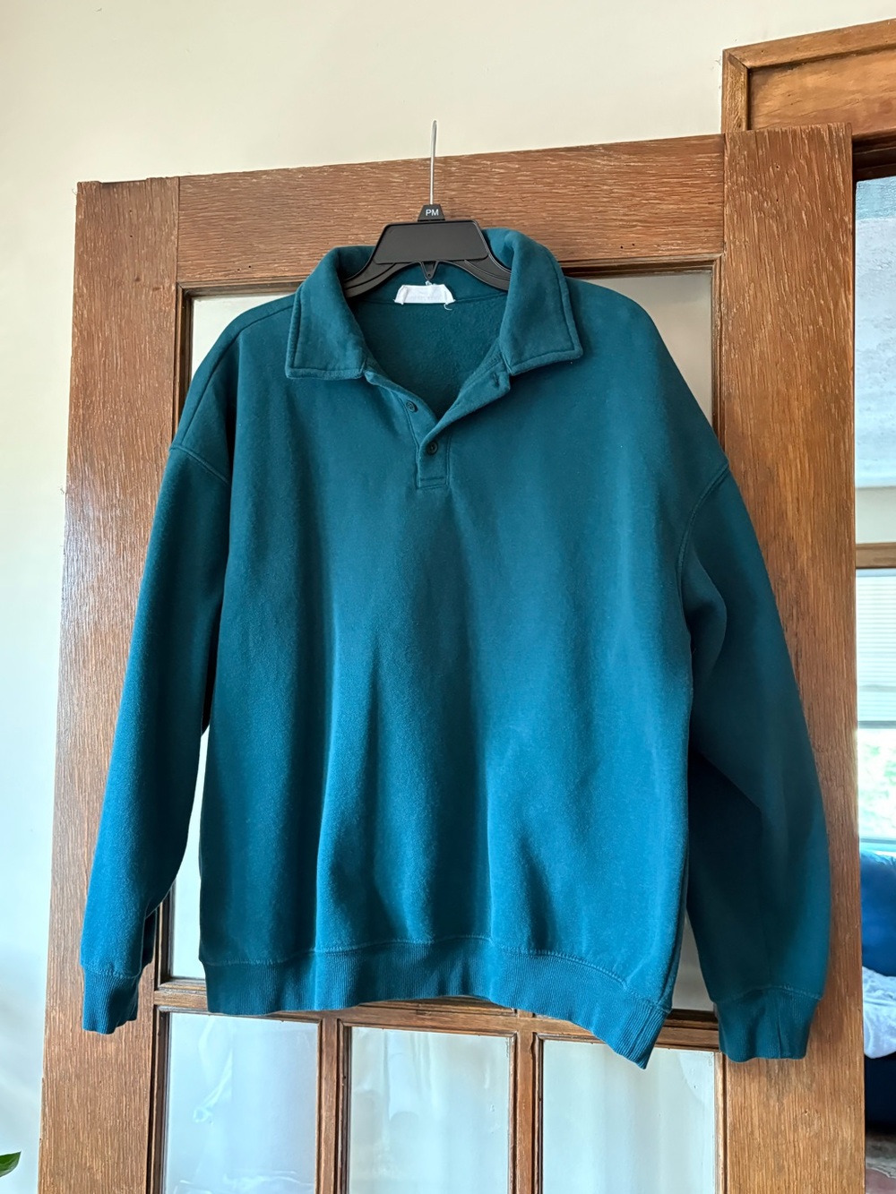 Boutique Green Collared Sweatshirt